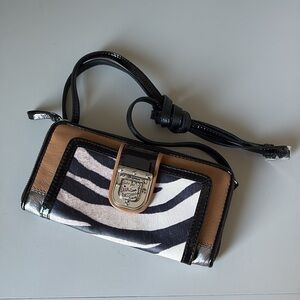 Brighton Crossbody Wallet Zebra Print Purse